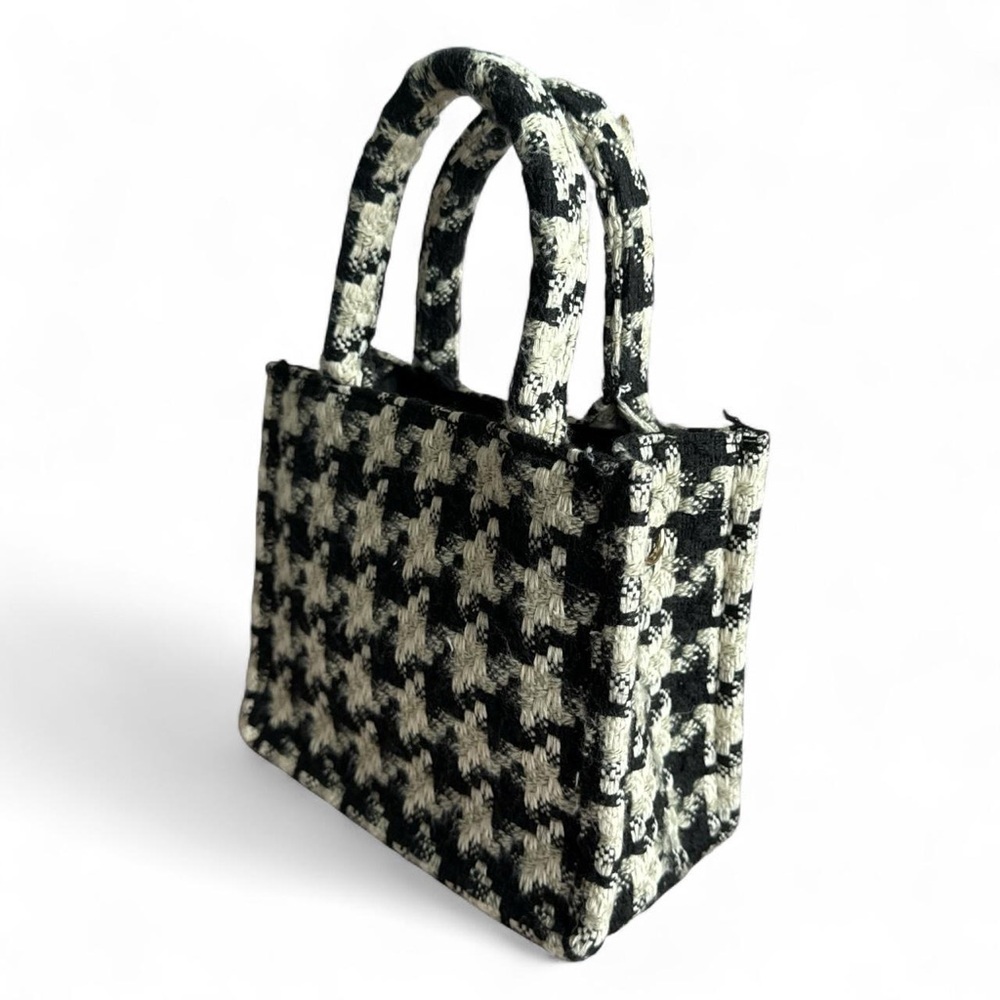 H&M Black and White Houndstooth Mini Bag